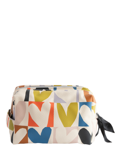 Caroline Gardner Check Heart Wash Bag, Multi, Multi