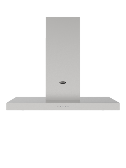 Belling 444411667 T-Shaped Chimney Cooker Hood, Stainless Steel, Stainless Steel