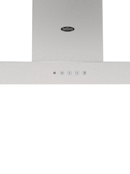 Belling 444411667 T-Shaped Chimney Cooker Hood, Stainless Steel - view 2, Stainless Steel