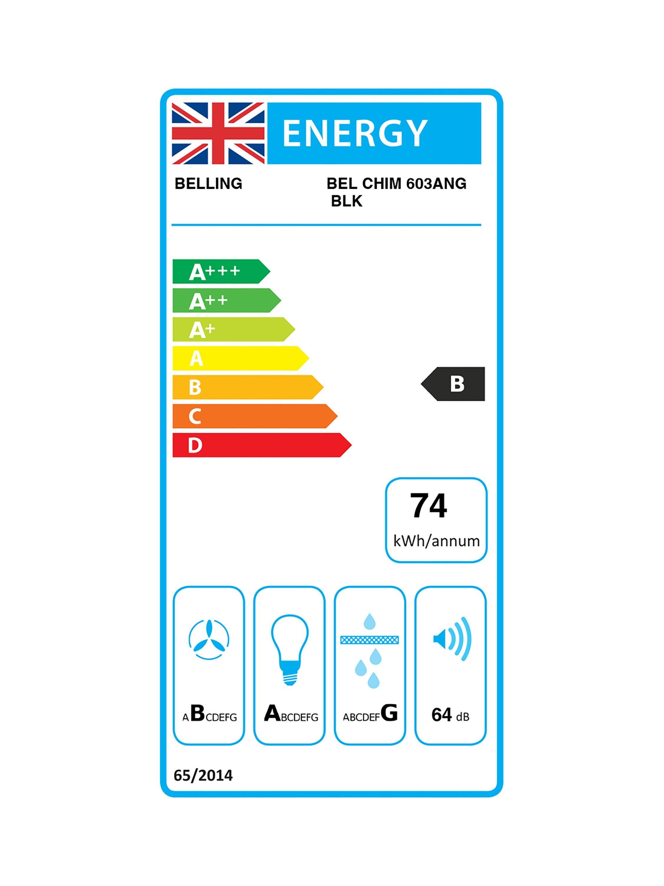 This item is rated B for energy efficiency on a scale from A+++ (most efficient) to D (least efficient).