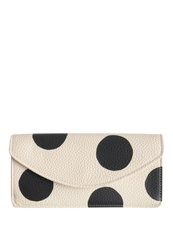 Caroline Gardner Monochrome Spot Envelope Purse, Mono, Mono