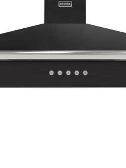 Stoves Richmond 90cm Pyramid Chimney Cooker Hood, Black - view 2, Black