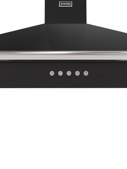 Stoves Richmond 90cm Pyramid Chimney Cooker Hood, Black - view 2, Black