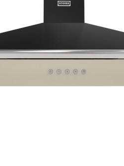 Stoves Richmond 110cm Pyramid Chimney Cooker Hood - view 2, Cream