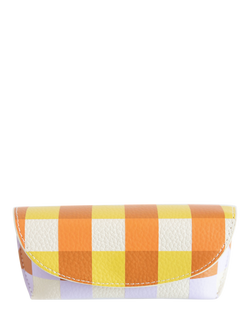 Caroline Gardner Check Glasses Case, Multi, Multi