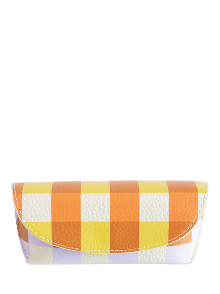 Caroline Gardner Check Glasses Case, Multi, Multi