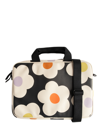 Caroline Gardner Flower Laptop Bag, Charcoal, Charcoal