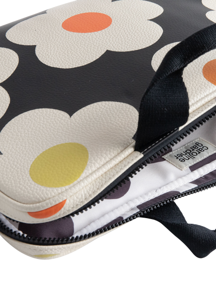 Caroline Gardner Flower Laptop Bag, Charcoal - view 2, Charcoal