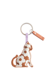 Caroline Gardner Floral Cat Keyring, Tan