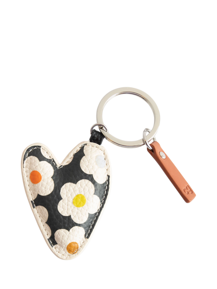 Caroline Gardner Flower Heart Keyring, Multi, Multi