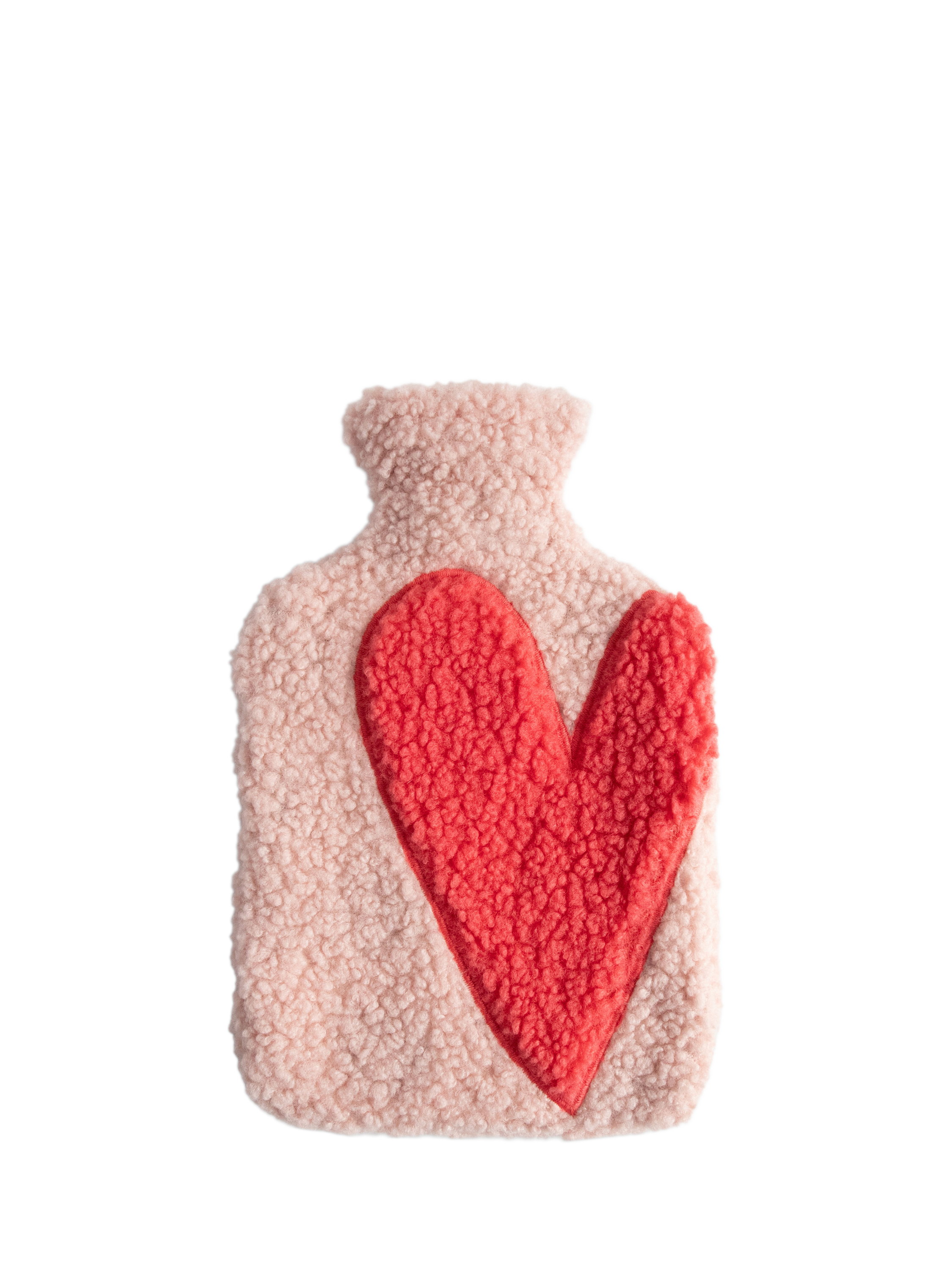 Caroline Gardner Heart Borg Hot Water Bottle, Soft Pink