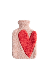 Caroline Gardner Heart Borg Hot Water Bottle, Soft Pink