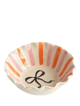 Caroline Gardner Bow Stripy Bowl, Pink