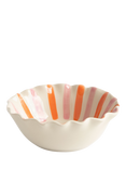 Caroline Gardner Bow Stripy Bowl, Pink