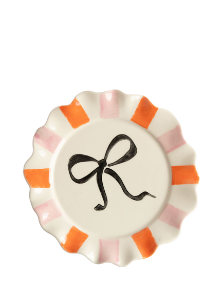 Caroline Gardner Bow Plate, Pink, Pink