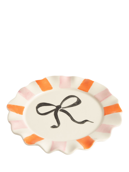 Caroline Gardner Bow Plate, Pink - view 2, Pink