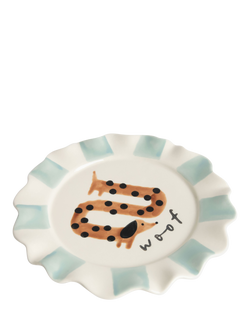 Caroline Gardner Woof Sausage Dog Plate, Multi - view 2, Multi