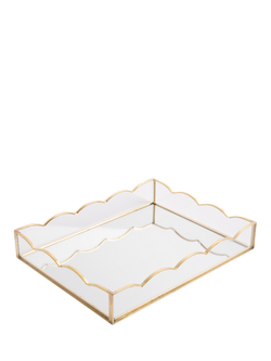 Caroline Gardner Glass Scallop Tray, Gold, Gold