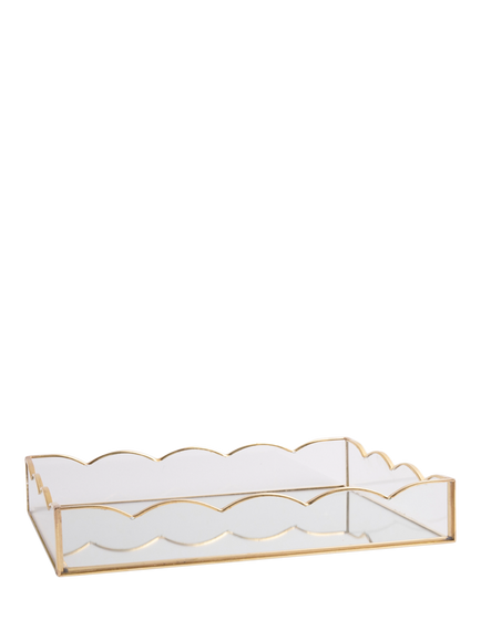 Caroline Gardner Glass Scallop Tray, Gold - view 2, Gold