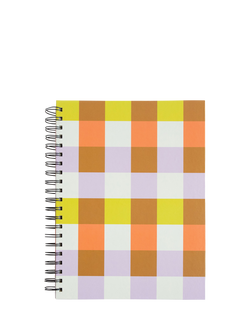 Caroline Gardner Check A4 Spiral Notebook, Multi, Multi