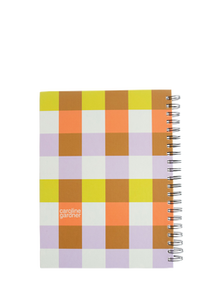 Caroline Gardner Check A4 Spiral Notebook, Multi - view 2, Multi