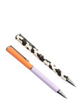 Caroline Gardner Flower & Colour Block Pen Set, Lilac