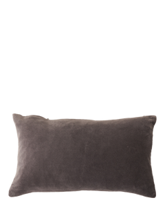Truly Rectangular Cotton Velvet Cushion Cover, Charcoal