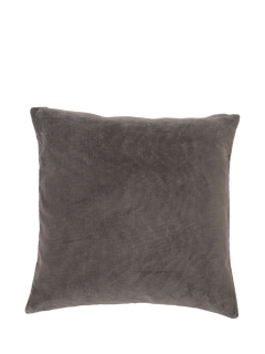 Truly Square Cotton Velvet Cushion Cover, Charcoal