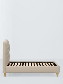 John Lewis Rue Upholstered Bed Frame, Small Double - view 2, Brushed Tweed Beige