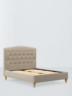 John Lewis Rue Upholstered Bed Frame, Double, Brushed Tweed Beige