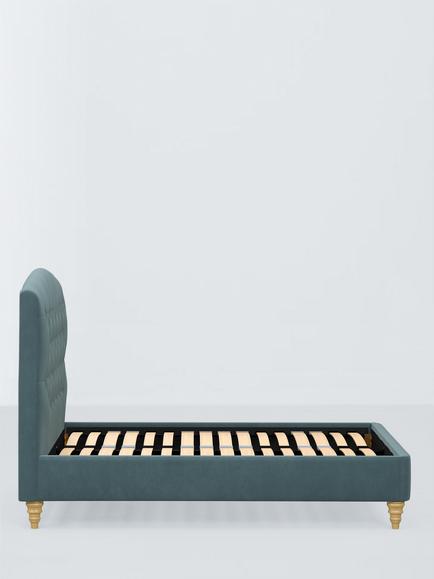 John Lewis Rue Upholstered Bed Frame, King Size - view 2, Deep Velvet Petrol