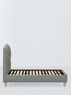 John Lewis Rue Upholstered Bed Frame, King Size - view 2, Soft Twill Smoke