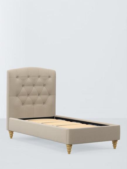 John Lewis Rue Upholstered Bed Frame, Single, Brushed Tweed Beige