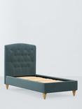 John Lewis Rue Upholstered Bed Frame, Single, Deep Velvet Petrol
