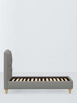 John Lewis Rue Upholstered Bed Frame, Single - view 2, Soft Twill Smoke