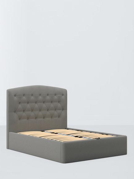 John Lewis Rue Ottoman Storage Upholstered Bed Frame, Double, Soft Twill Smoke