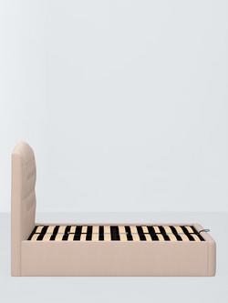 John Lewis Rue Ottoman Storage Upholstered Bed Frame, King Size - view 2, Cotton Effect Pink