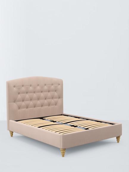 John Lewis Rue Raised Ottoman Storage Bed Frame, King Size, Cotton Effect Pink