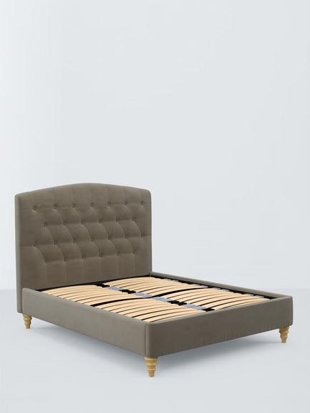 John Lewis Rue Raised Ottoman Storage Bed Frame, King Size, Matte Velvet Mink