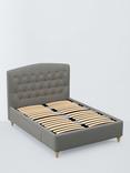 John Lewis Rue 2 Drawer Upholstered Bed Frame, Double, Soft Twill Smoke