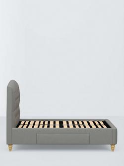 John Lewis Rue 2 Drawer Upholstered Bed Frame, Double - view 2, Soft Twill Smoke