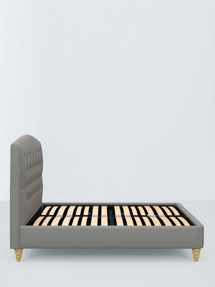 John Lewis Rue Raised Ottoman Storage Bed Frame, King Size - view 2, Soft Twill Smoke