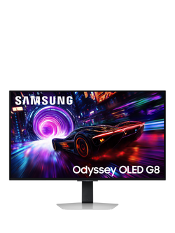 Samsung Odyssey OLED G8 LS32FG810SUXXU 4K Ultra HD Gaming Monitor, 32”, Silver, Silver