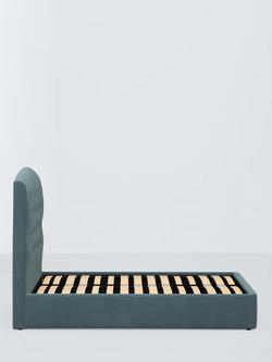 John Lewis Rue Drawer End Upholstered Bed Frame, Double - view 2, Deep Velvet Petrol