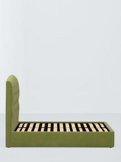 John Lewis Rue Drawer End Upholstered Bed Frame, King Size - view 2, Deep Velvet Olive