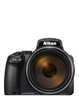 Nikon COOLPIX P1100 Bridge Camera, 16MP, 4K UHD, 125x Optical Zoom, Wi-Fi, Bluetooth, 3.2" Vari-Angle LCD Screen, Black