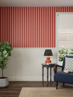 John Lewis x Sanderson Arbre Stripe Wallpaper, Mulberry/Putty