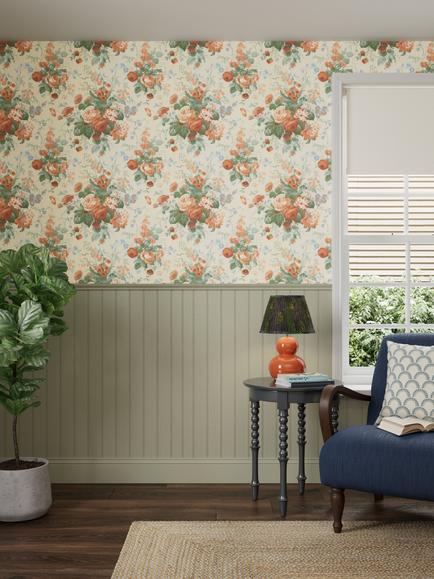 John Lewis x Sanderson Stapleton Park Wallpaper, Parchment/Champagne, Parchment/Chamomile