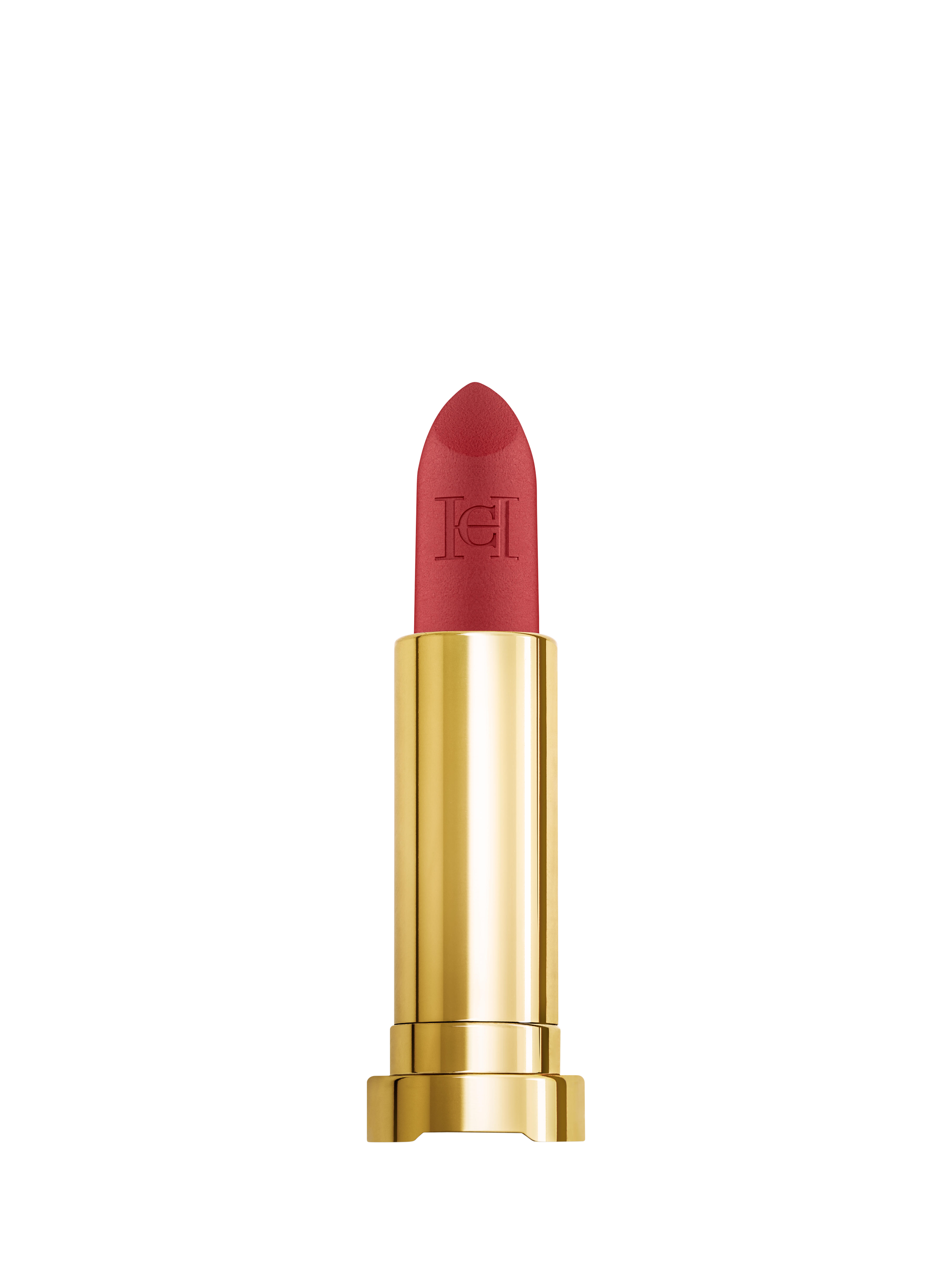 Product image 1 of 8, which shows Carolina Herrera Nude Couture Blur Matte Lipstick Refill, 711 Brick City Rouge