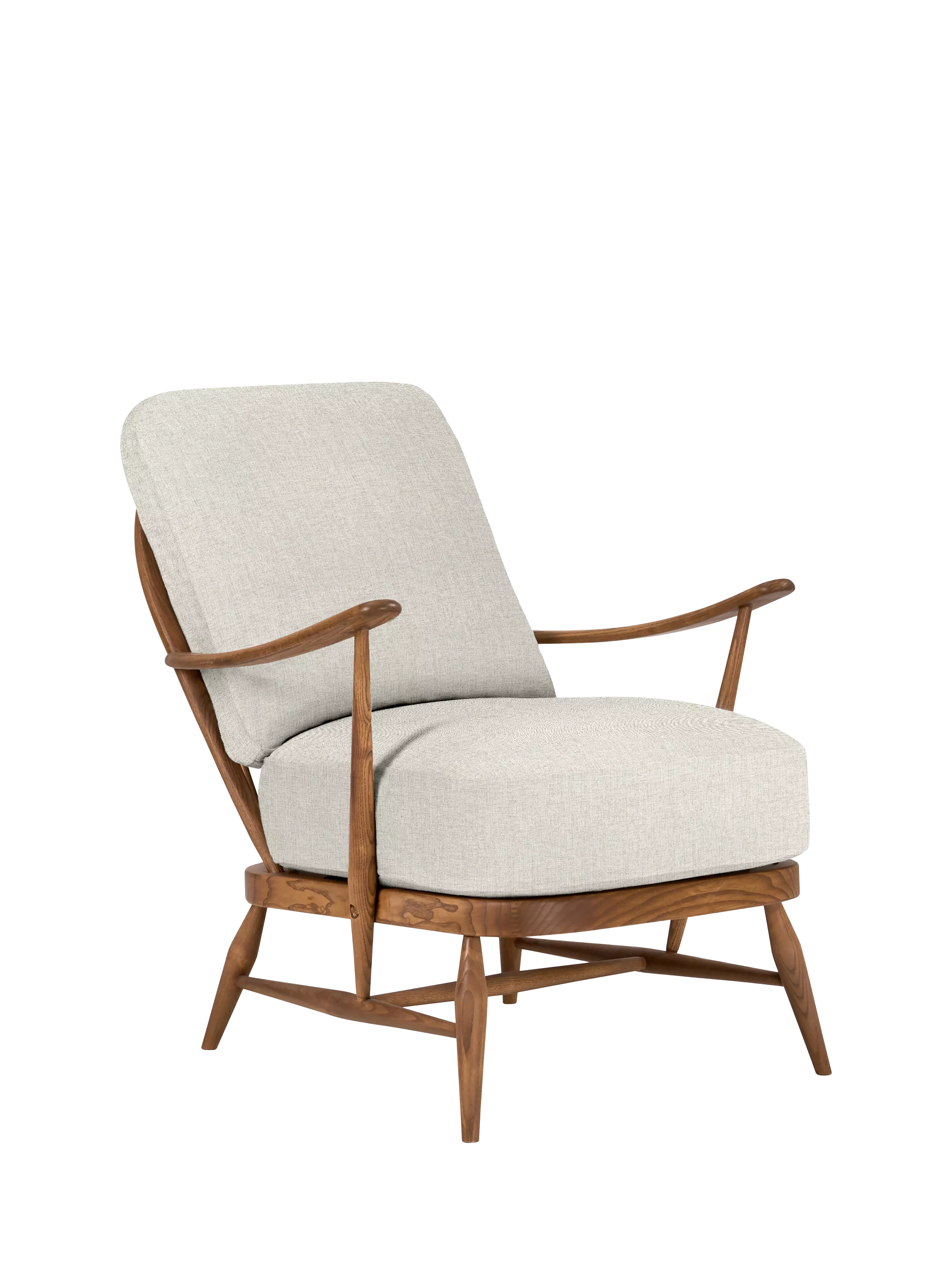 ercol for John Lewis Windsor Easy Chair 206, Vintage Ash Leg, Recycled Ecru